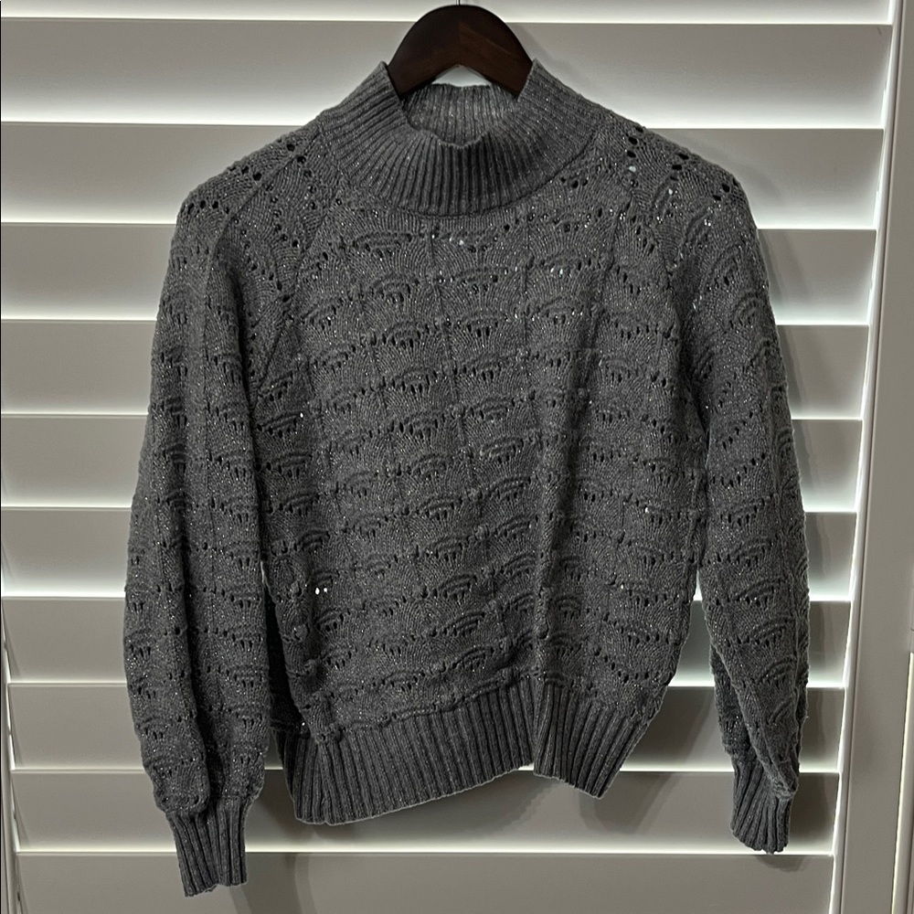 Gray Knitted Crew Neck Sweater